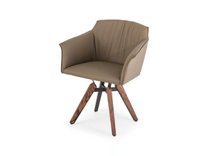 TYLER - Swivel leather chair with armrests _ Cattelan Italia